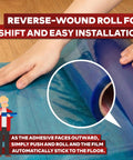 Blue Self Adhesive Floor Protection Film Roll 24 Inch By 200 Foot, 3 Mil Thick For Hardwood Floors Protect Against Paint Splatter