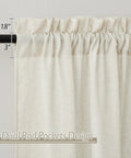 Semi Sheer Office Curtains For Windows Flax Linen Blend Cozy Breathable Drapes That Soften Sunlight For Bedroom Nursery Hallway 52 By 72 Inches Two Panels Included with a dual rod pockets design