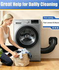 Magnetic Dryer Vent Connector Kit for easy clean up and quick disconnect attached to washing machine and flexible vent hose