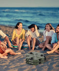 Propane Two-Burner Camping Stove With Carrying Bag And Gas Stove Pressure Regulator Folding Camp Stove at beach gathering