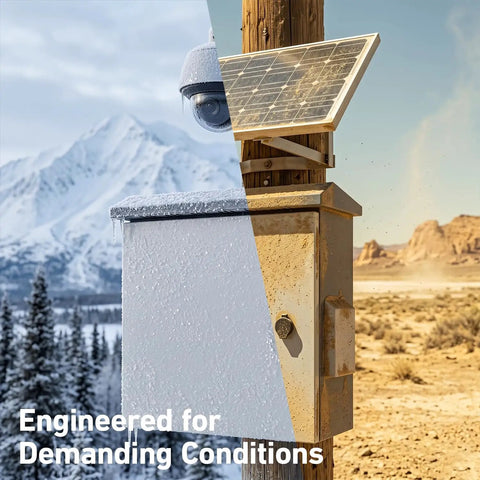 Heavy Duty Outdoor Electrical Box With Built In Thermostat Fan And IP65 Weather Resistant Steel Cabinet in winter and desert environments.