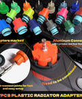 31 Piece Coolant Pressure Tester Kit With Radiator Adapters And Vacuum Refill Tool For Automotive Cooling System Leak Detection And Easy Refilling On The Go, 17 color adapters