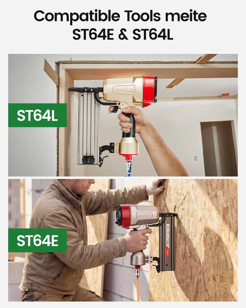 14 Gauge Concrete T Nails 1 1/2 Inch 800 PCS Total For Electric And Pneumatic Nailers, 2 Boxes Of 400 Nails, Smooth Feeding, Less Bending For Poured Basement Walls And Concrete For Pros And DIYers, compatible with meite ST64E and ST64L nailers