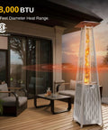 Powerful 48,000 BTU Pyramid Patio Heater With All Stainless Steel Construction Quartz Glass Tube Propane Outdoor Heater