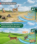 No-Hassle 4 Pack Ultrasonic Animal Repellent With PIR Motion Sensor And LED Lights For Outdoor Yard And Garden Waterproof Deterrent For Deer Cats Dogs Squirrels Raccoons Rabbits Skunks And More, 33FT 110° coverage
