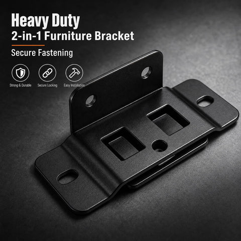 Heavy Duty 2 In 1 Quick Fitting Furniture Corner Bracket Made From Cold Rolled Steel With Safety Card Slot