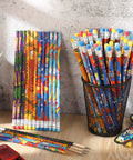 144 Count Attendance Pencils With Erasers For Back To School Kids Assorted Wooden Pencils 19 Cm Long With 4 Patterns