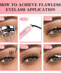 Step-by-step application of 2 In 1 Lash Bond And Seal Waterproof Eyelash Glue For Extensions with spiral brush