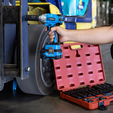 Cordless Half Inch Drive Impact Wrench Twenty Volt Battery Powered Compact High Torque For Lug Nuts And Car Tires Includes Li Ion Battery And Fast Charger For Automotive Maintenance