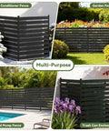 Outdoor Louvered AC Fence Screen Two Panels Privacy Screen for Hiding Air Conditioner Unit and Trash Cans; garden and pool views