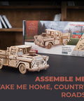 Chevrolet 3100 Inspired Wooden 3D Puzzle Car Kit For Adults With Spring Motor Pickup Lumberjack Model Mechanical Wood Car Craft Retro Throwback Style Three Driving Modes Hands-On DIY Ready For Creative Builders And Car Enthusiasts box and assembled pickup