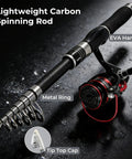 Telescopic Fishing Rod And Reel Combo With Carrier Bag For Freshwater Angling Lightweight Two Piece Spinning Rod Set detail view
