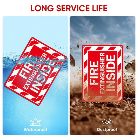 Two Pack Fire Extinguisher Inside Sign 10 By 7 Inches Rust Free Reflective Aluminum Rock Solid Construction Hella Visible Faded Proof Weatherproof Snap To Install For Building Code Compliance And Emergency Safety Readiness