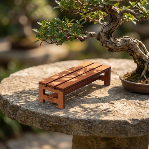 3 Piece Tiny Miniature Wooden Bench Set For Dollhouses 1 12 Scale Park Chairs Craft Wood Accessories For Fairy Gardens