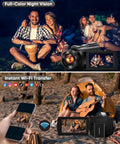 Ultra Dope 5K Video Camcorder With 8X Optical Zoom, 64MP Photos showing WiFi streaming and night vision features