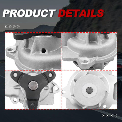 Top Shelf Heavy Duty Engine Water Pump With Gasket For 08 To 10 Chrysler Town And Country Dodge Grand Caravan Routan 3.3L 3.8L Oem 4648952Ba detailed views.