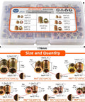 Threaded Inserts For Wood Kit 121 Pieces Zinc Plated Steel Hex Socket Flanged Threaded Wood Inserts For Hardwoods M4 M5 M6 M8