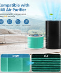 2 Pack 240 Toxin Absorber Replacement Filter For 240 Air Purifier With 3 In 1 Activated Carbon Filter And Multi Stage Filtration