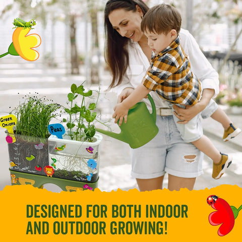 Mother and child using Hands On Kid Friendly Root Viewer Planting Kit With Seeds And Garden Supplies For Home And Classroom STEM Learning Dual Growth Options Soil Or Hydroponic Fun Gifts For Ages 6 And Up
