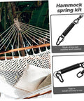 Heavy Duty Porch Swing Spring Kit With 700 Lb Capacity product showing hammock and spring attachments, stainless steel, black