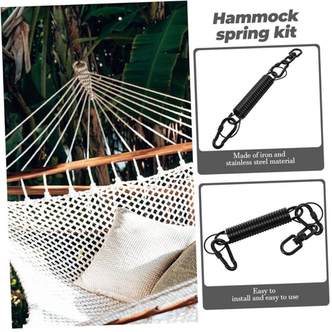 Heavy Duty Porch Swing Spring Kit With 700 Lb Capacity product showing hammock and spring attachments, stainless steel, black
