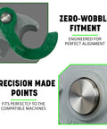 Close-up of Staten Tools 2 Inch Emt Bender Shoe Drop-in Replacement. Features zero-wobble fitment and precision made points.