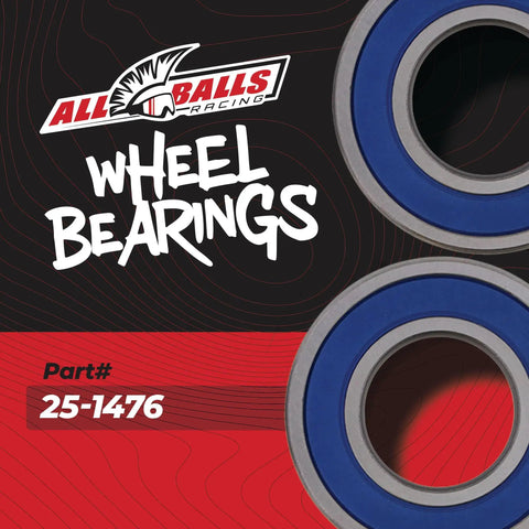 Wheel Bearing Seal Kit 25-1476 For Yamaha, blue and grey seals, All Balls Racing logo, part number shown