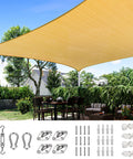 24x24 Ft Large Oversized 185G HDPE Square Sun Shade Sail Canopy With 98 Percent UV Block for Outdoor Patio and Garden.