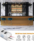 24V LED Power Supply Outdoor IP67 Waterproof 15W DC Converter for LED Strip Lights and CCTV Cameras, bar background