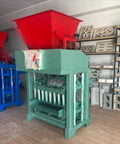 Industrial Brick Making Machine And Cement Block Production Equipment For Workshops Featuring Hella Solid Hydraulics, green and red design.