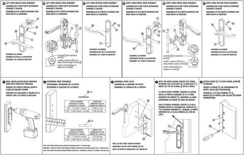 Diagram of Castellan Surface Lever Latch With Deadbolt For Screen And Storm Doors Polished Brass Night Latch Tech No Lock Out