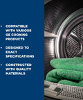 Mica Heater And Housing Assembly Replacement Part WE11X20397 with text overlay about compatibility and construction quality.