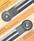 4 Pack Glider Bearing Arm Bracket Hardware For Rocker Replacement Parts 6.4 Inch Length 5.15 Inch Between Mounting Holes Bolt Hole Diameter One Quarter Inch silver galvanized bearing arm close-up