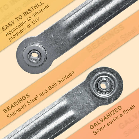 4 Pack Glider Bearing Arm Bracket Hardware For Rocker Replacement Parts 6.4 Inch Length 5.15 Inch Between Mounting Holes Bolt Hole Diameter One Quarter Inch silver galvanized bearing arm close-up
