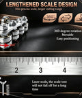 16 Inch Circular Saw Guide Rail With Nine Smooth Rollers, detailed laser scale and 360-degree movable tracking rollers design.