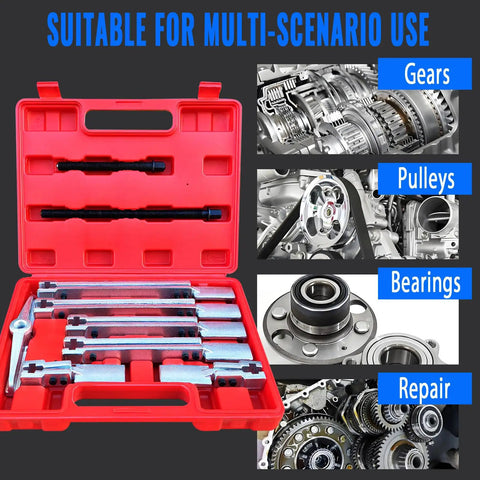 3 In 1 Gear Puller Set With 9 Piece Beefy Heavy Duty Cr V Steel Pro Grade Kit for Pulleys Bearings Flywheels and Gears displayed