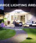 Outdoor area illuminated by 4 Pack 100W LED Shop Lights, Crazy Bright 14000 Lumens, 6000K Daylight White, IP66 Waterproof