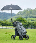 Four Wheel Golf Push Cart With Cup Holder And Umbrella Holder One Click Folding Height Adjustable Handle Lightweight Foldable Golf Pull Cart For Easy Car Trunk Storage on course