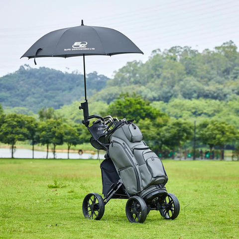 Four Wheel Golf Push Cart With Cup Holder And Umbrella Holder One Click Folding Height Adjustable Handle Lightweight Foldable Golf Pull Cart For Easy Car Trunk Storage on course