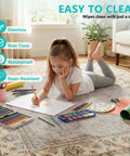 Heavy Duty Desk Chair Mat For Low Pile Carpet With Lip 48 X 60 Clear Plastic Floor Protector with child drawing on it in a room