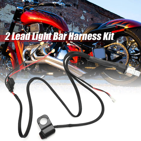 Seven Eighths Inch Handlebar Light Bar Wiring Harness Kit With 12V 40A Relay for Motorcycle ATV Dirt Bike Scooter Lights
