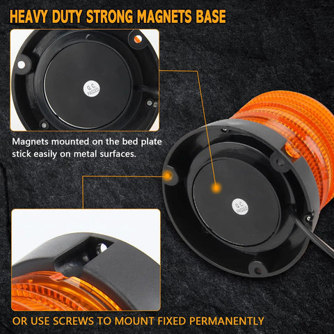 Heavy Duty 60 Led Amber Magnetic Strobe Light Featuring Hella Bright Illumination And Waterproof Build For Pickup Trucks Forklifts And Utility Gear Rock Solid Fitment With Plug And Play Simplicity That Gets Your Ride Noticed Instantly