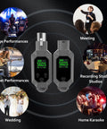 Wireless XLR Transmitter and Receiver Kit for Condenser and Dynamic Mics UHF Wireless System with performance scenarios.