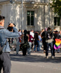 Walker Pro 24L Camera Backpack For Photography And Video Gear With Front Panel Access used by photographer in urban setting