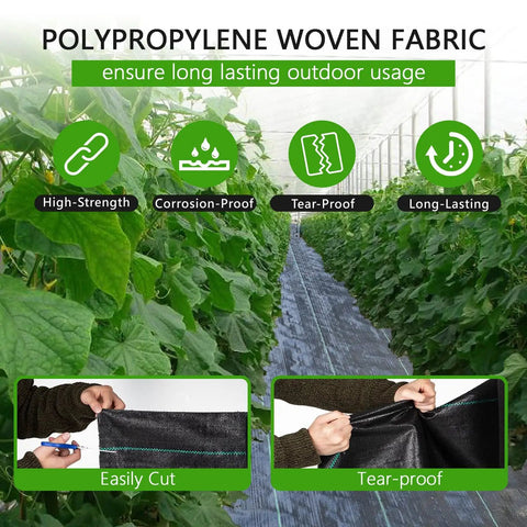 Heavy Duty 4ft By 300ft Weed Barrier Landscape Fabric Ground Cover 3.5oz Woven Polypropylene Geotextile Weed Blocker