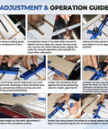Adjustment and operation guide for Top Tier Taper And Straight Line Jig For Table Saws With 37 Inch Miter Bar Steel Fence.
