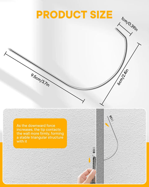 Diagram of 40 Pack Picture Hangers Super Hooks For Drywall No Tools Needed Holds Up To 100 Lbs Silver Finish Heavy Duty Design