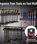 Magnetic Screwdriver And Wrench Organizer With Aluminum Rail mounted on wall holding tools, visible and clutter free