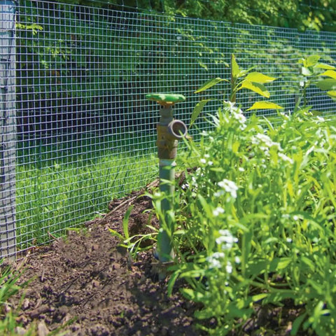 Quarter Inch Mesh Welded Wire Fence for garden protection and small animal barriers, 24 inch by 50 foot, 23 gauge galvanized steel installed