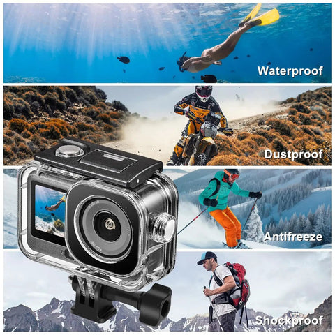 Underwater Dive Case For Osmo Action 6 Waterproof Housing Up To 60 Meters Deep For Scuba Snorkeling Photography with features shown